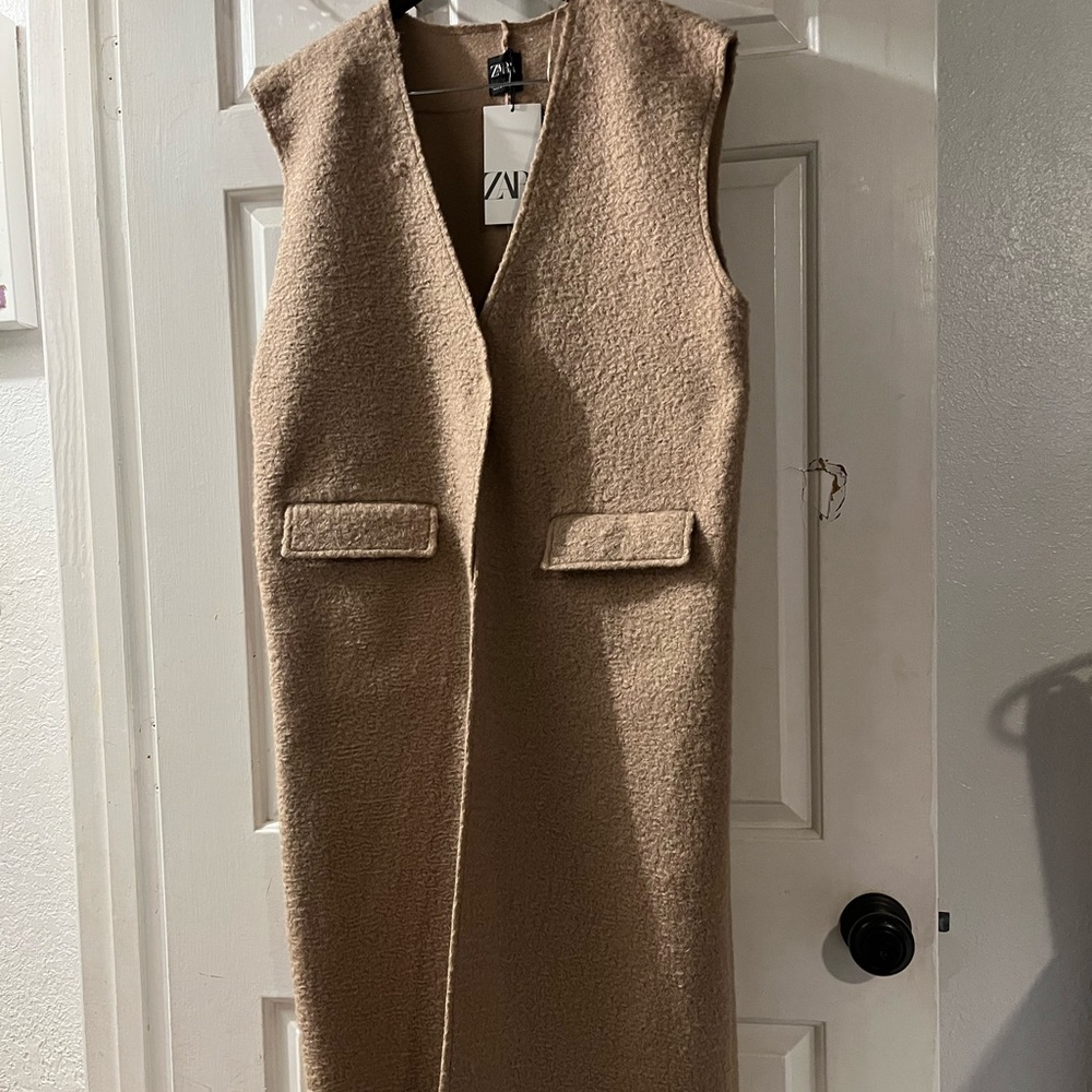 Zara Tan Sleeveless Coat